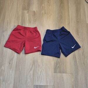 Nike Kids' Red and Navy Shorts Set